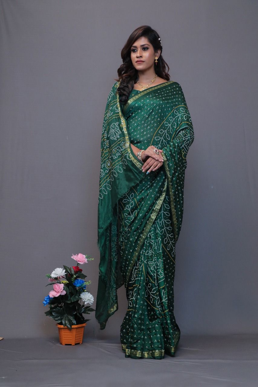 Sudarshan Block Bandhej Most Demanded Wholesale Printed Saree Catalog
